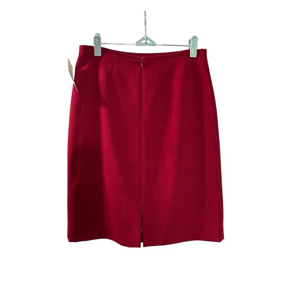 Tahari Arthur S. Levine Womens Red 2-Piece Skirt Suit Set 4P Button Blazer New - Picture 7 of 12